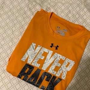 Orange Kids Under Amour Athletic Loose Fit Heat Gear Shirt